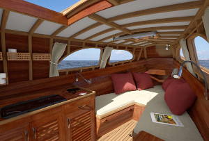 Wooden motor boat composite wood