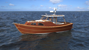 Bateau à moteur bois composites hard-top