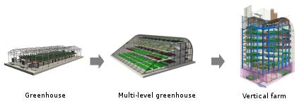 Serre, serre multi-niveaux, ferme verticale