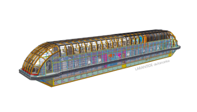 Floating restaurant structure lines